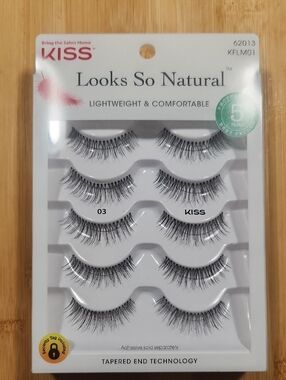 5 Pack Kiss Natural Eyelashes 03, Strip Lashes In Black